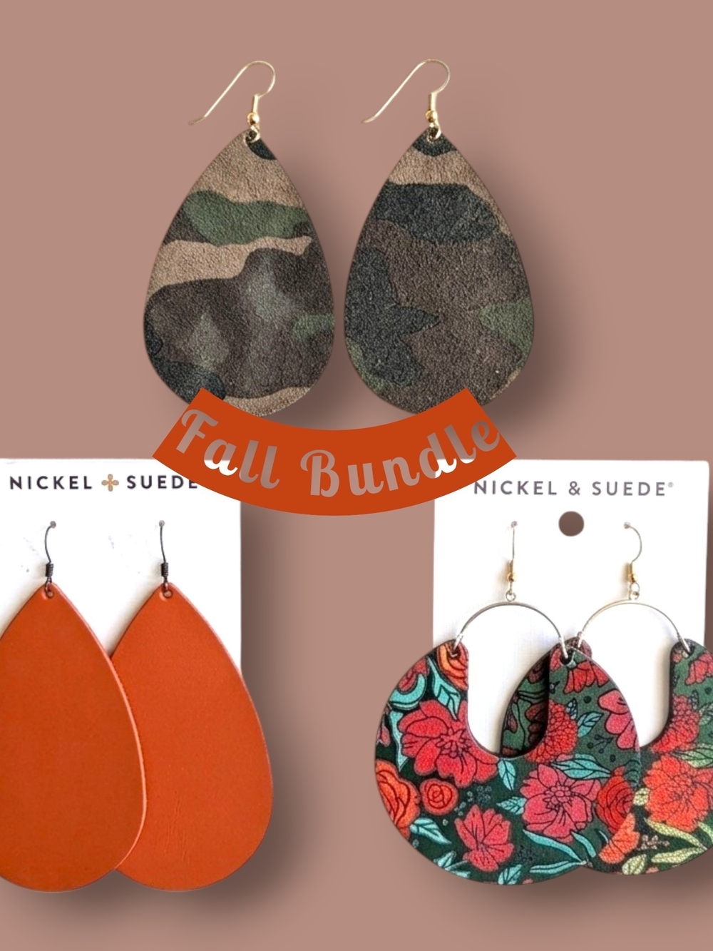 NEW! FALL LOT #2 Nickel & Suede Leather Earrings X3 Pairs* ALL NWOT